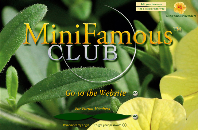 Bild einer Seite für Minfamousclub, einer Website für Pflanzen